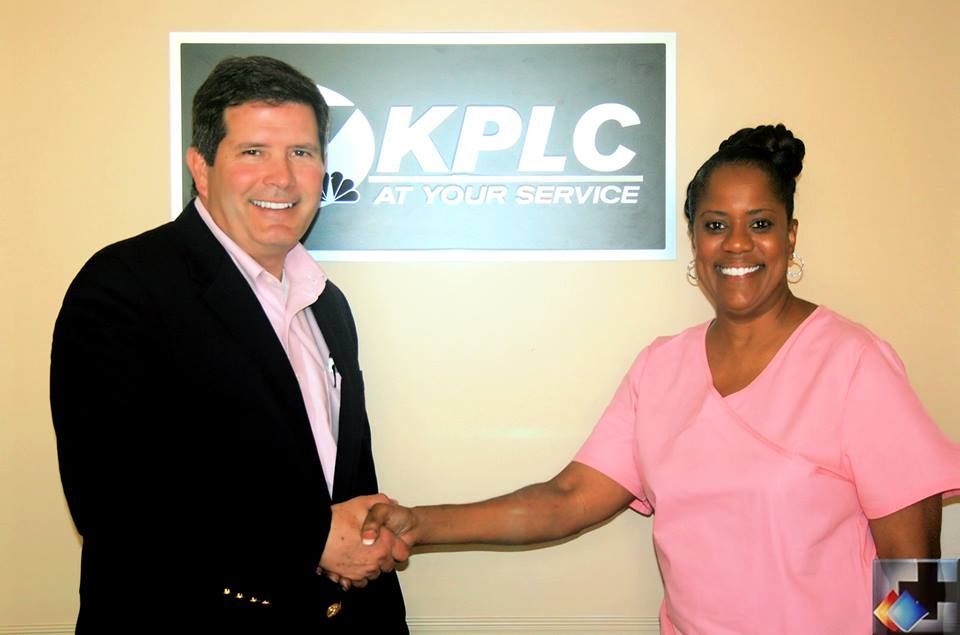 Man and woman shaking hands