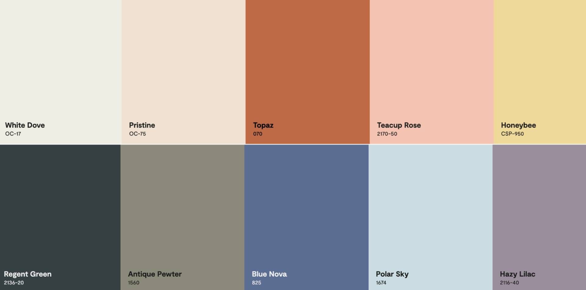 Benjamin Moore Color Trends 2024 Palette, including Blue Nova 825 near Holland, Ohio (OH)