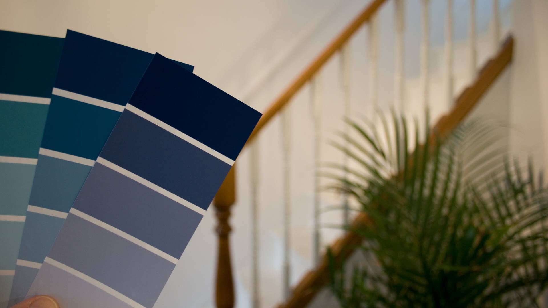 Using color swatches in a home to find the best satin-finish paints at 21st Century Paints near Holl