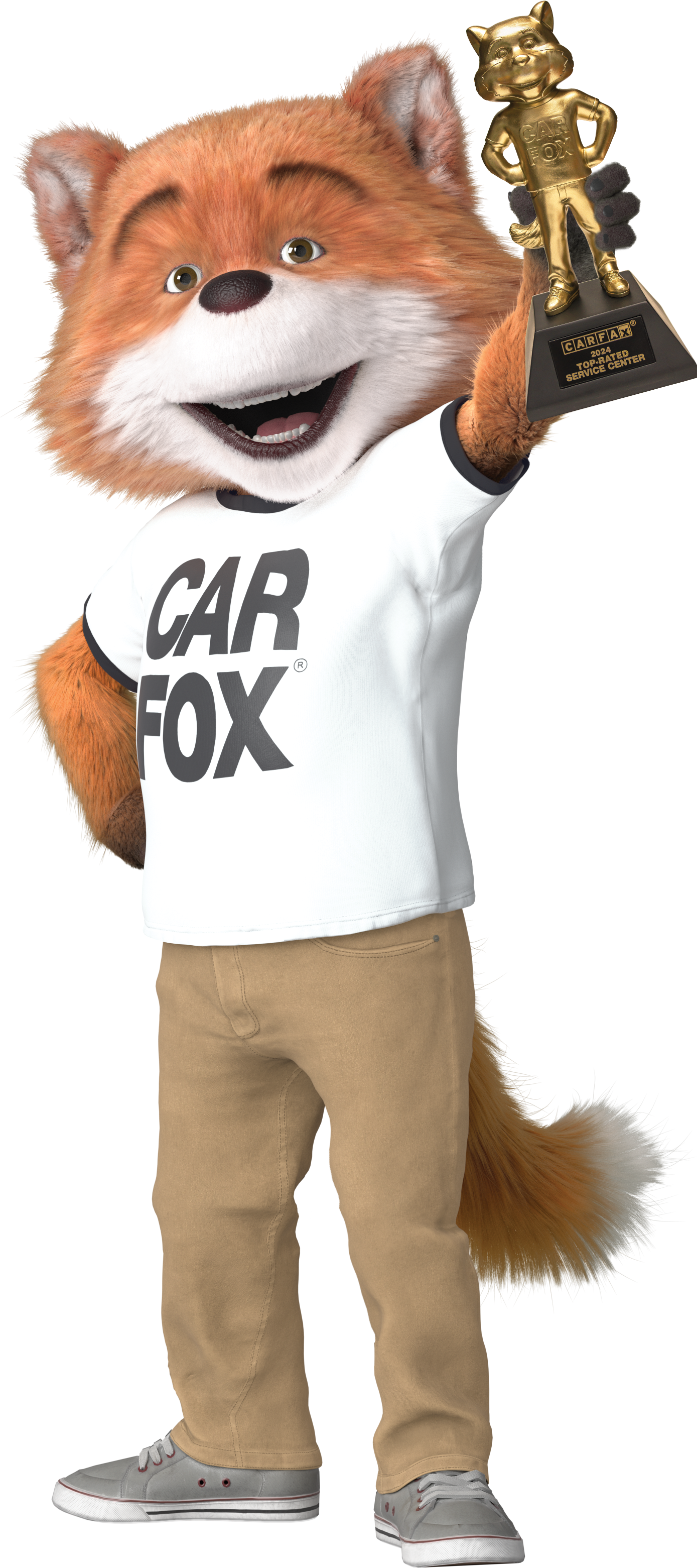 Carfax Fox holding trophy | Epoch Automotive