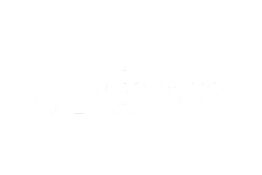White logo with stylized text, appearing on a white background.