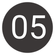 Dark gray circle with the number 