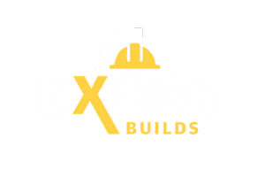 Curved red and blue lines above white text, likely a company logo.