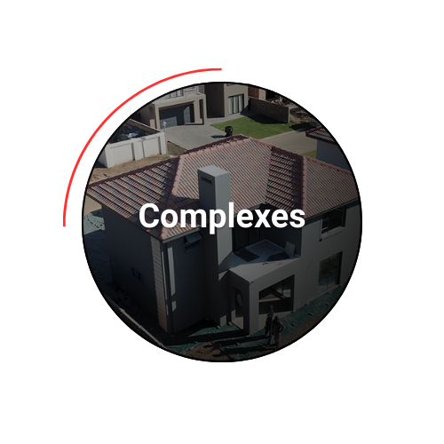 Aerial view of a house labeled 