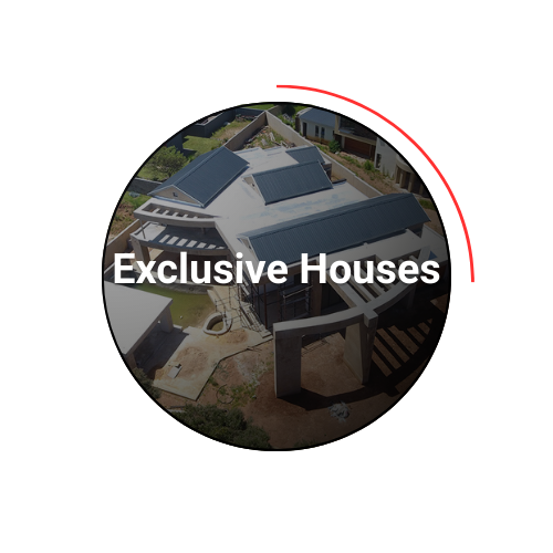 Exclusive Houses logo with a modern house and red arc.