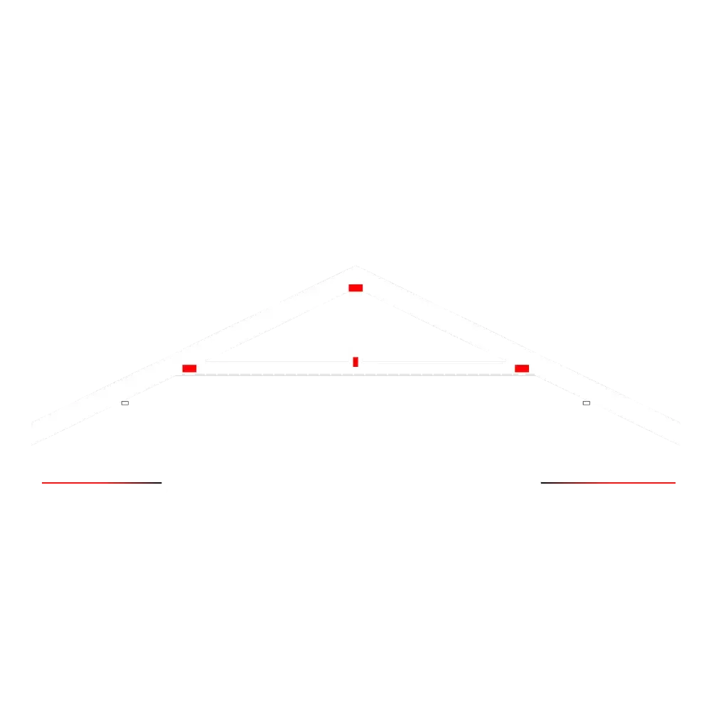 A diagram of an arch structure, with red and gray components.