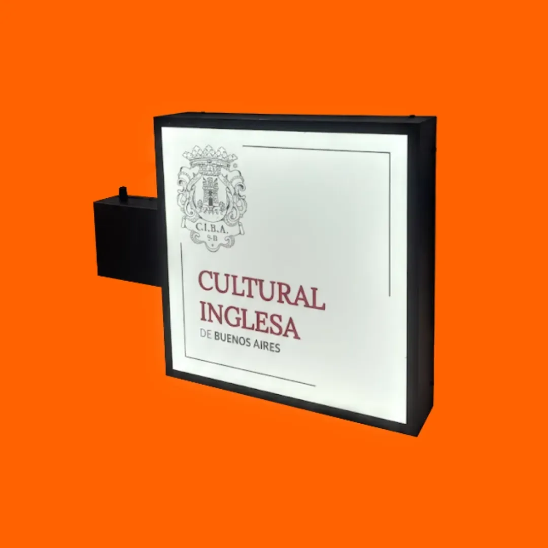 Cartel Saliente Cuadrado 40cm (Iluminado)