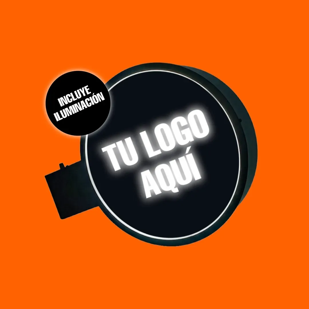 Cartel Saliente Circular 40cm (con iluminación)