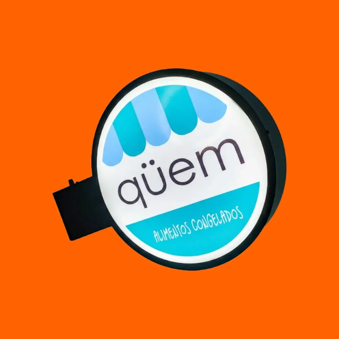 Cartel Saliente Circular 40cm (con iluminación)