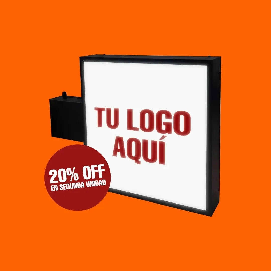 Cartel Saliente Cuadrado 40cm (Iluminado)