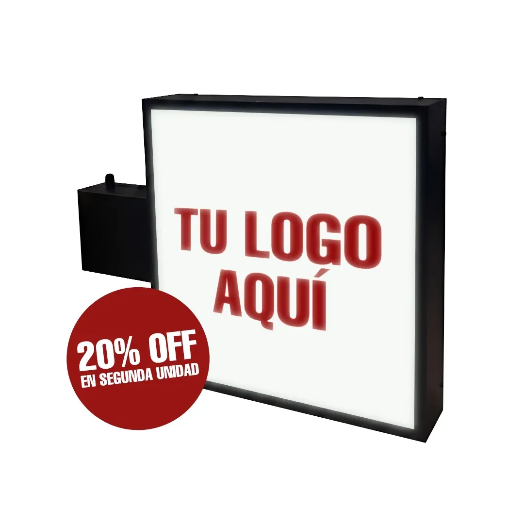 Cartel Saliente Cuadrado 40cm (Iluminado)