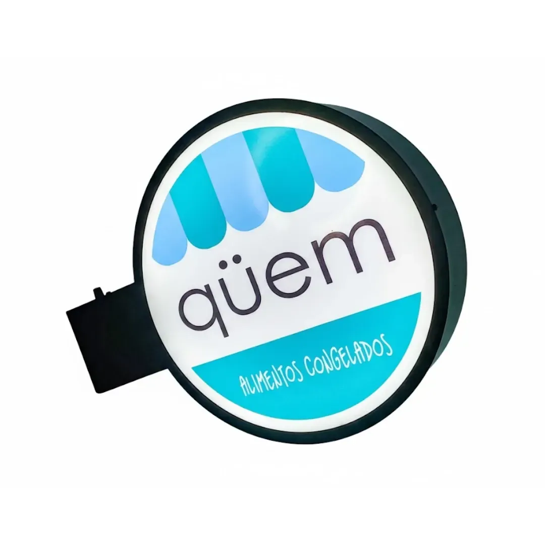 Cartel Saliente Circular 40cm (Iluminado)