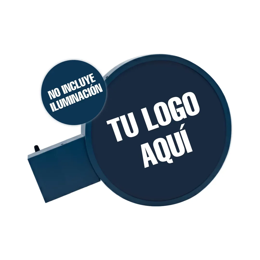 Cartel Saliente Circular 40x40cm (Sin Iluminación)
