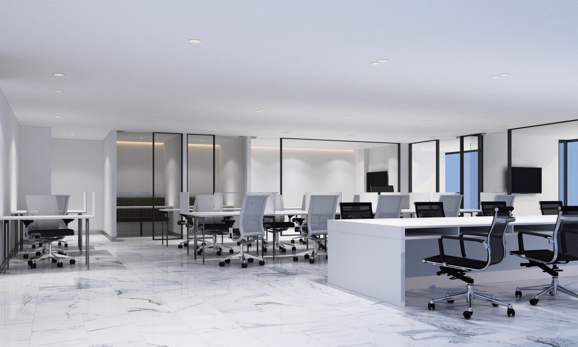 Professional cleaning services ensure a fresh and organized office