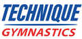 A blue and orange logo for technique gymnastics