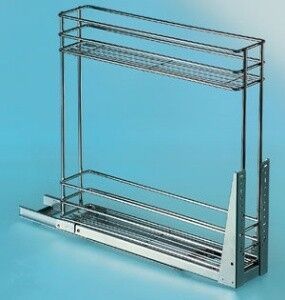 עגלת בקבוקים 2 קומות ליח' 20 סמ ניקל