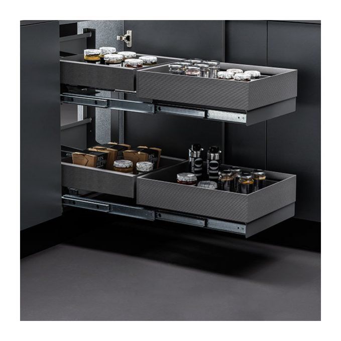 מנגנון פינה מהפכני לניצול אופטימלי של פינות המטבח, דגם FLYBOX