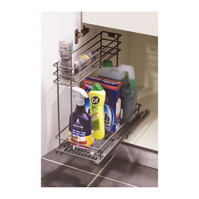 עגלת חומרי ניקוי למתחת הכיור, מסילות טריקה שקטה דגם 840