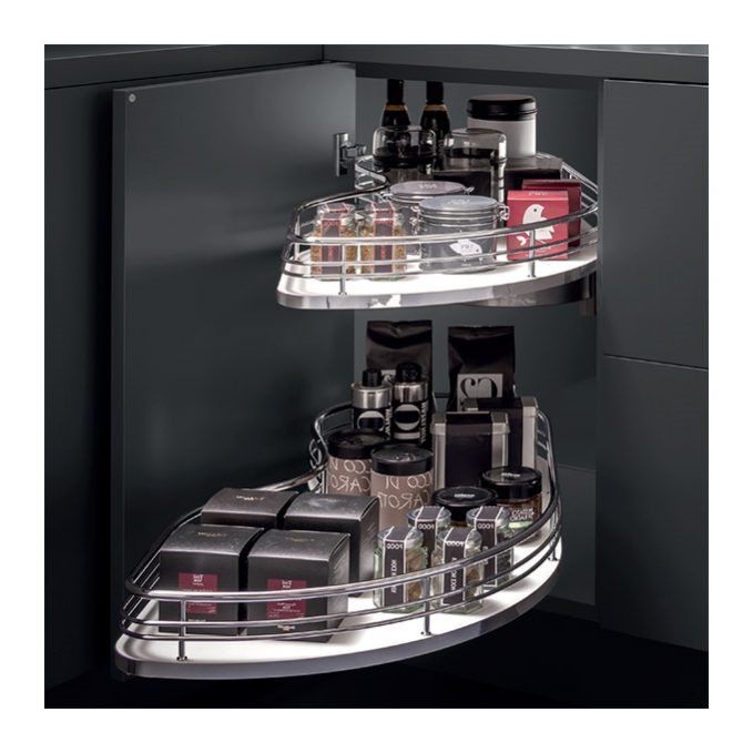 סט מדפים פינתי נשלף לדלתות ברוחב 60 סמ