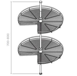 סט שתי קומות קרוסלה 3/4 ניקל