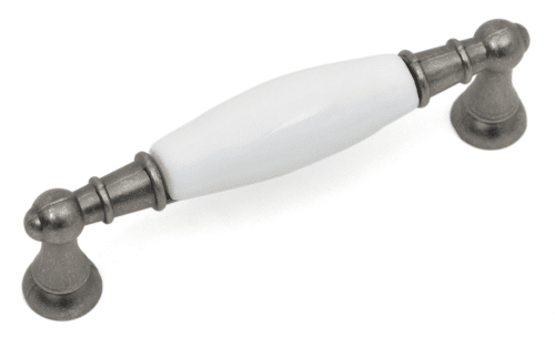 ידית דגם 8556 מידה 96 מ”מ כסף עתיק+ פורצלן לבן