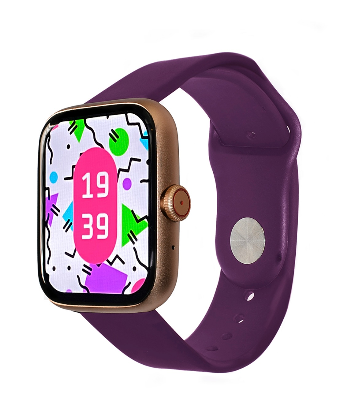 Uno smartwatch con cinturino viola
