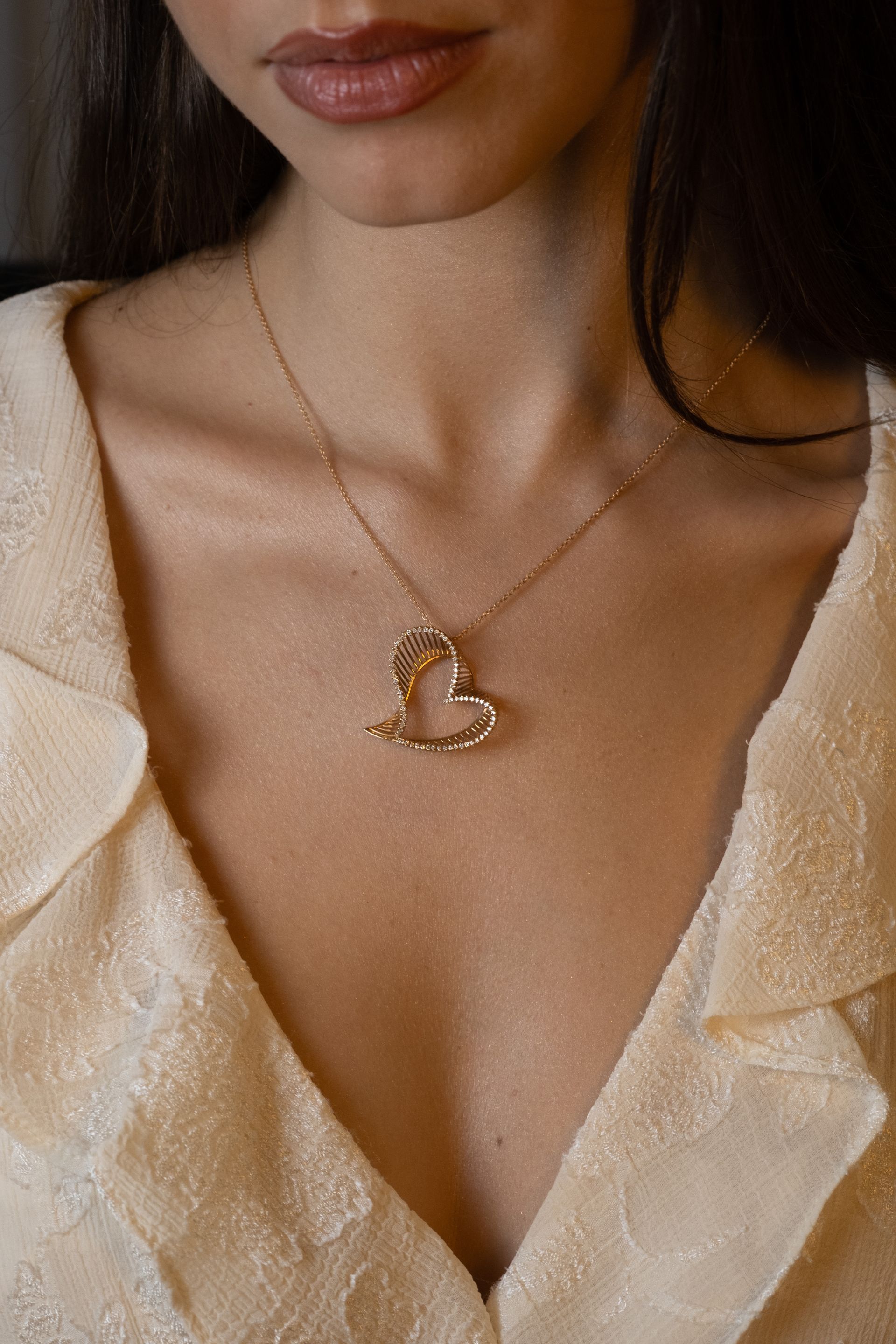 collana con ciondolo a cuore