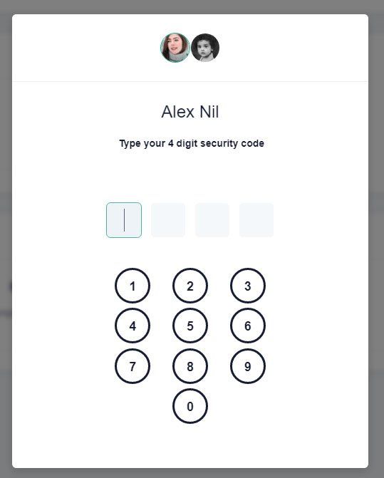 PIN access touchscreen