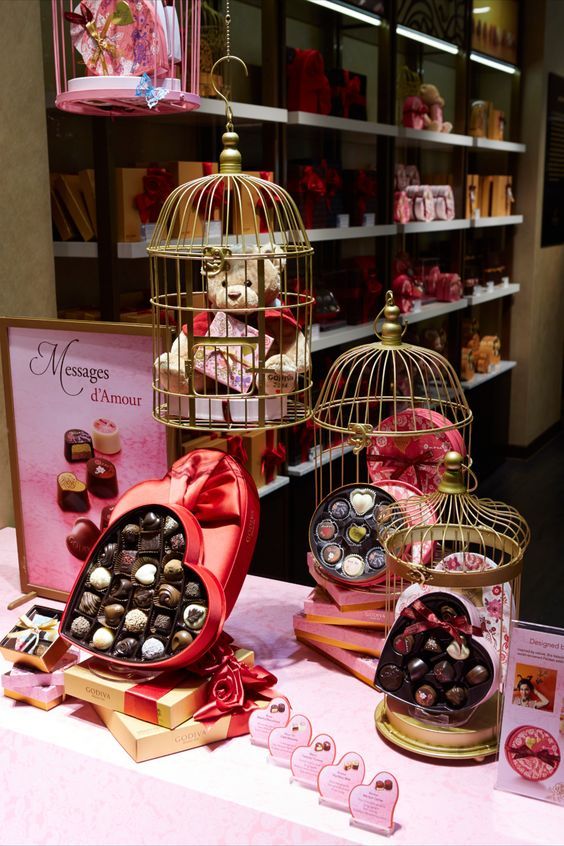 Chocolates window display retail store