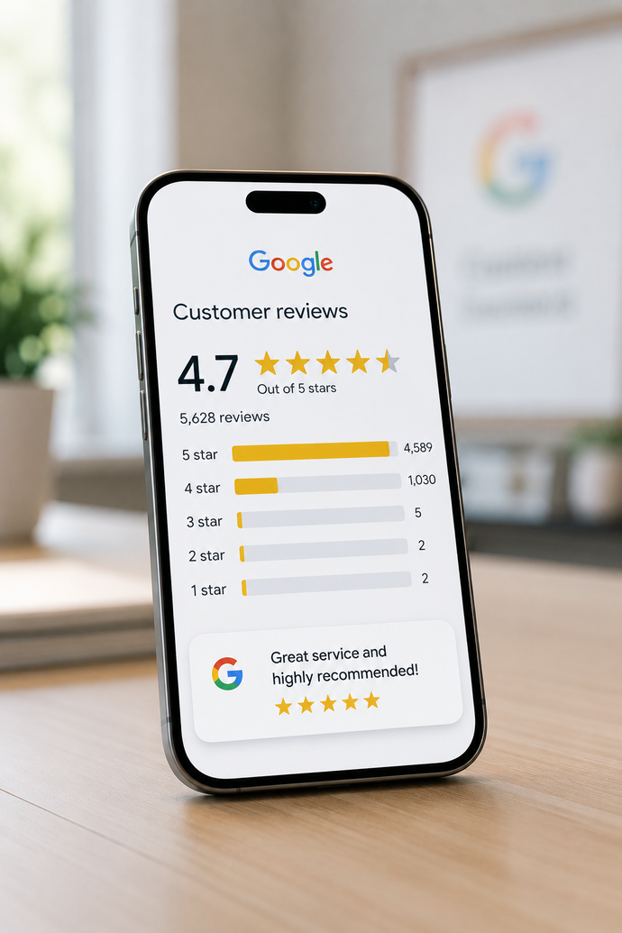 google reviews on an iphone