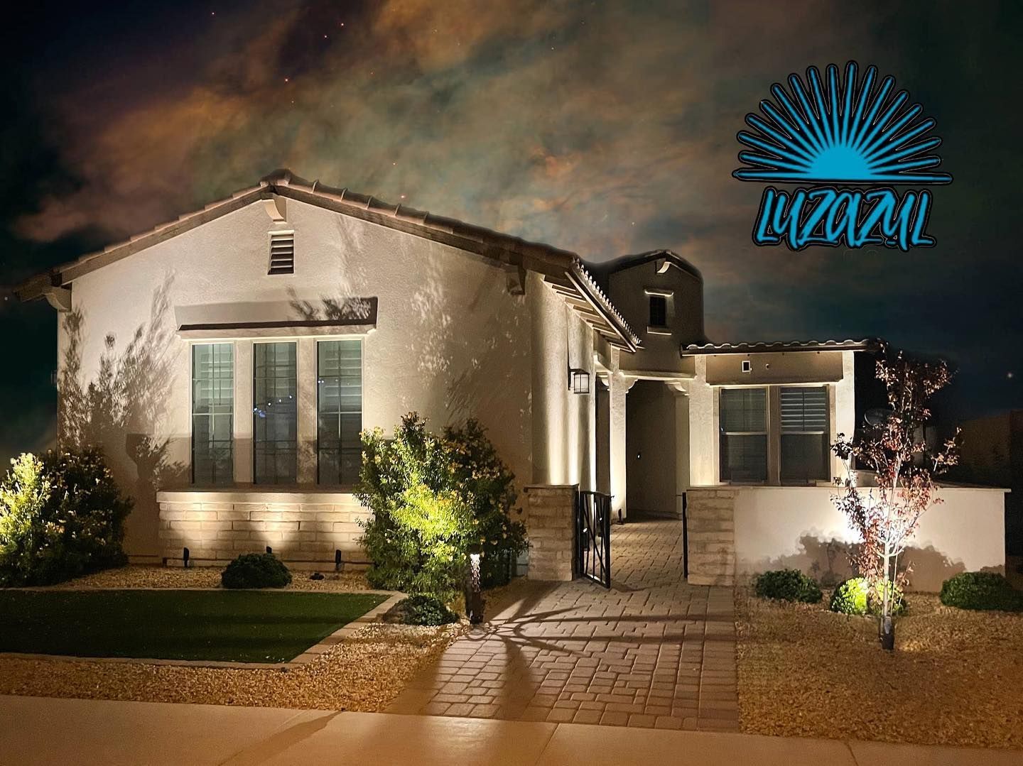 A house with a logo that says luz azul on it