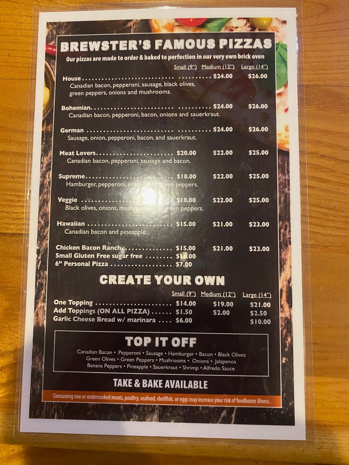 A menu titled 