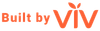 The logo for built by viv is orange and white