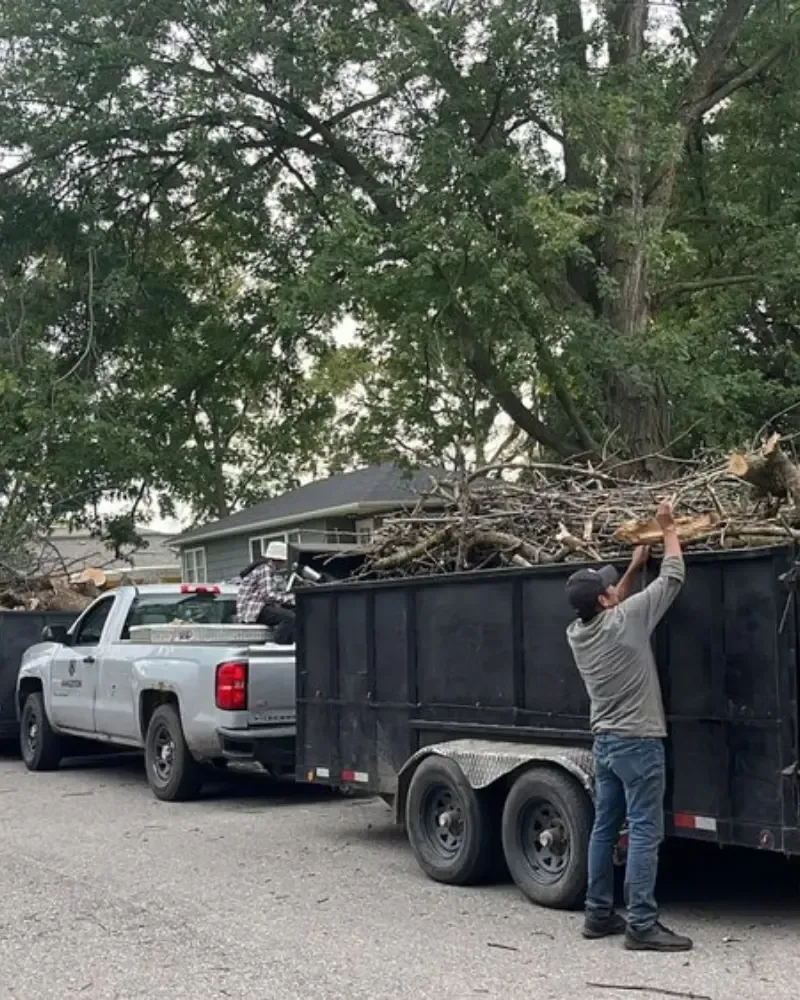 Brush hauling trailer in Ames