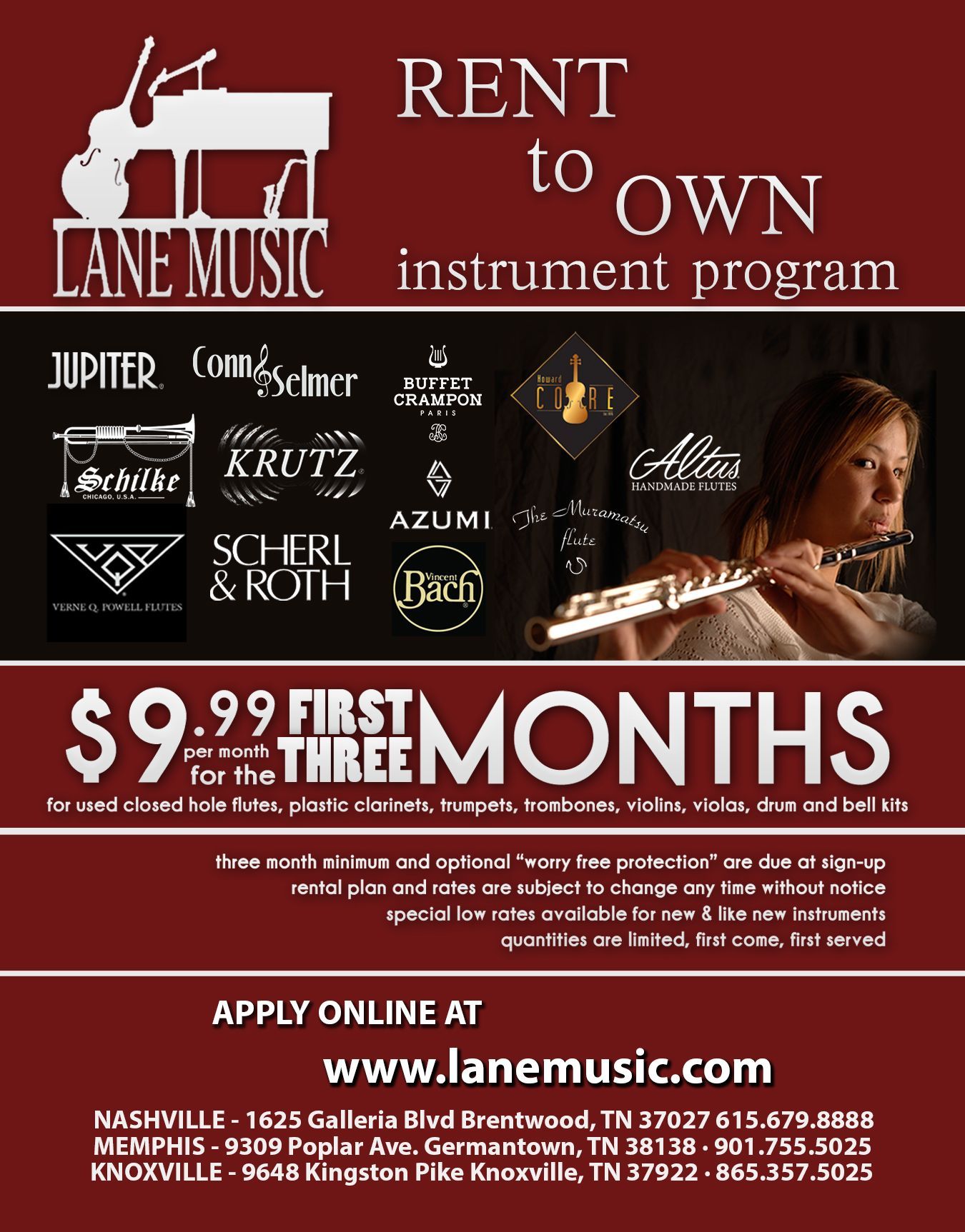 Lane Music Rent to Own Program