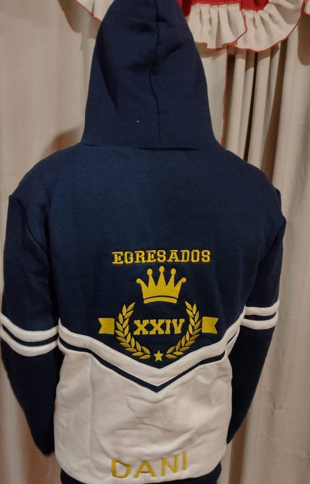 La parte trasera de una sudadera con el nombre Dani.