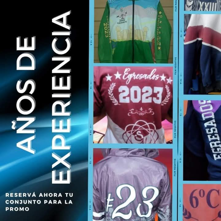 Un collage de chaquetas con el año 2023 en la espalda.