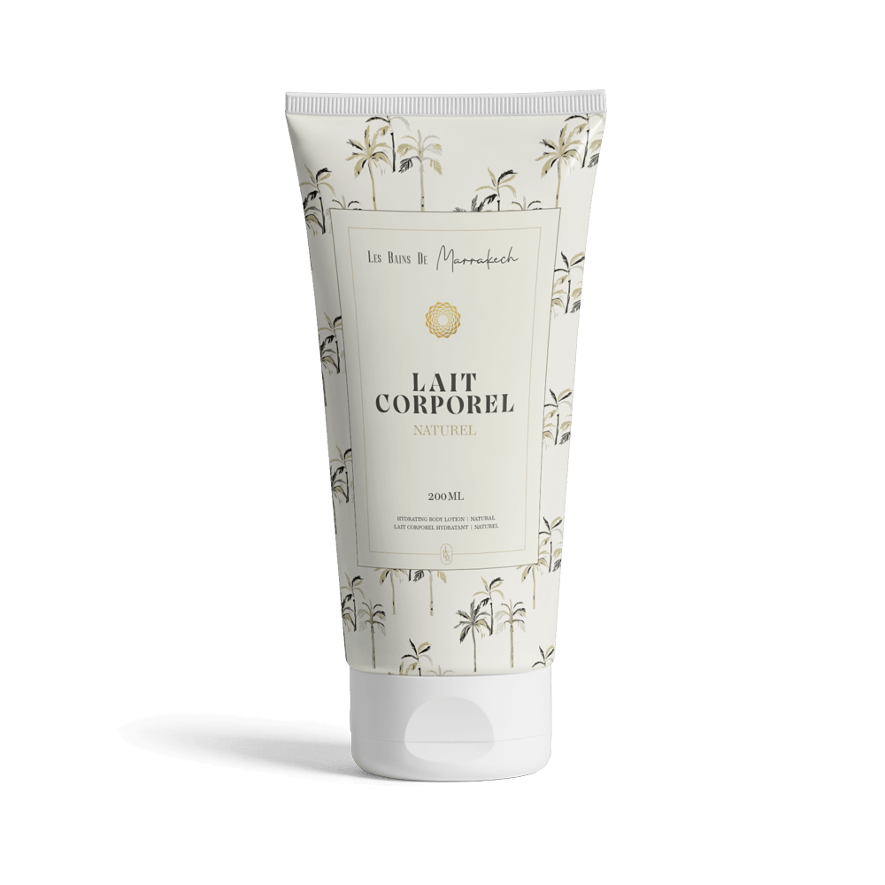 Lait corporel naturel 200ml, hydratant et doux, idéal pour nourrir la peau au quotidien avec une texture agréable.