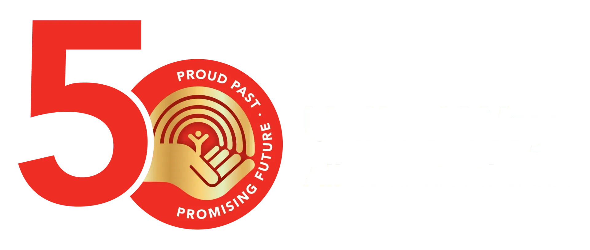 The logo for the mennonite central committee is a blue circle with a cross in the middle.