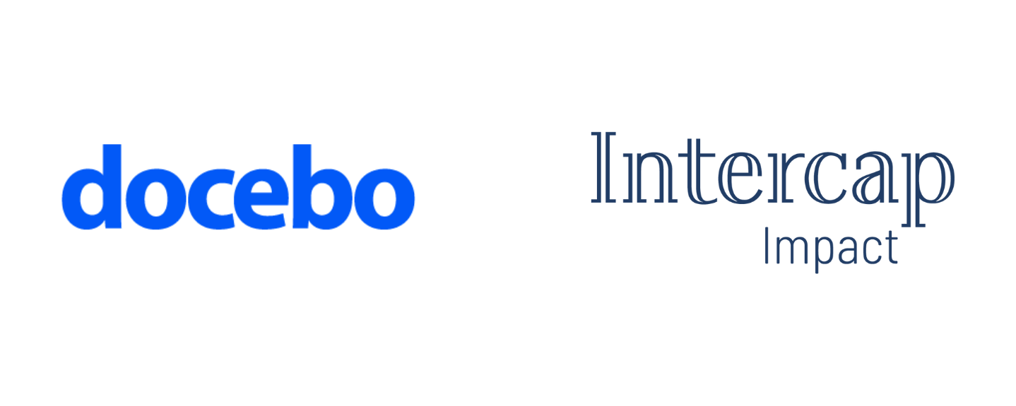 Two logos for a company called docebo and intercap impact