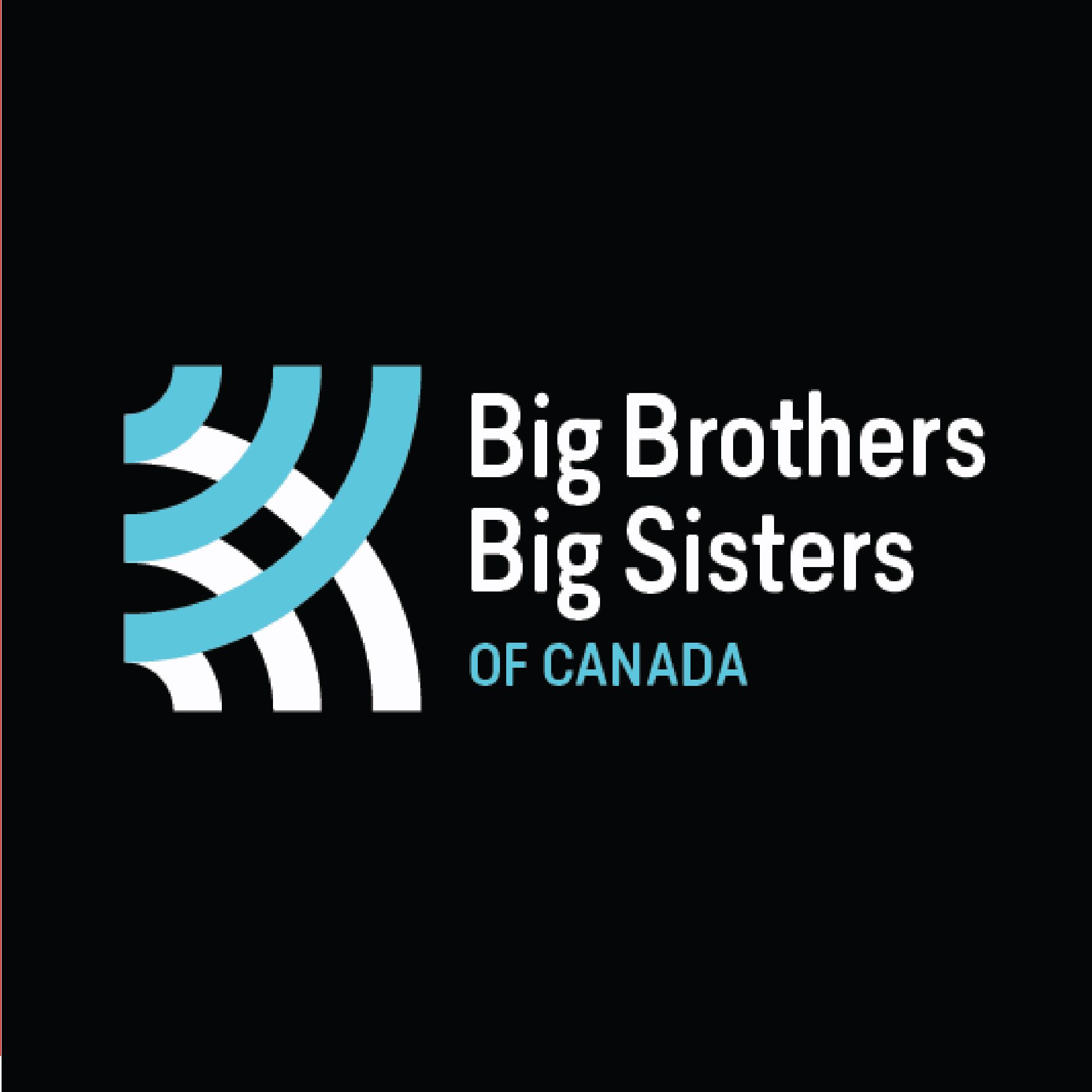 The big brothers big sisters of canada logo is on a black background.