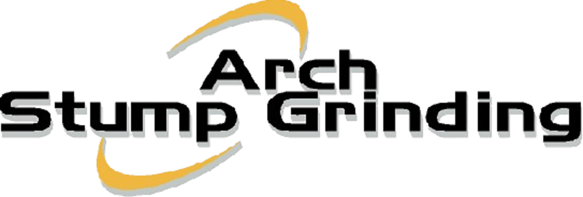 Logo: "Arch Stump Grinding" in black text, with gold arch graphic.