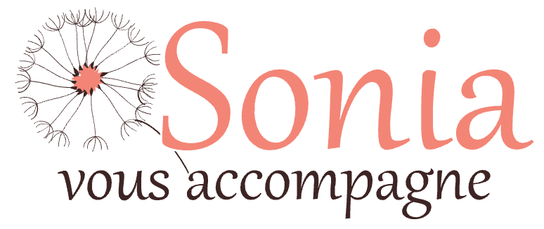 Un logo pour sonia vous accompagne avec un pissenlit au milieu.