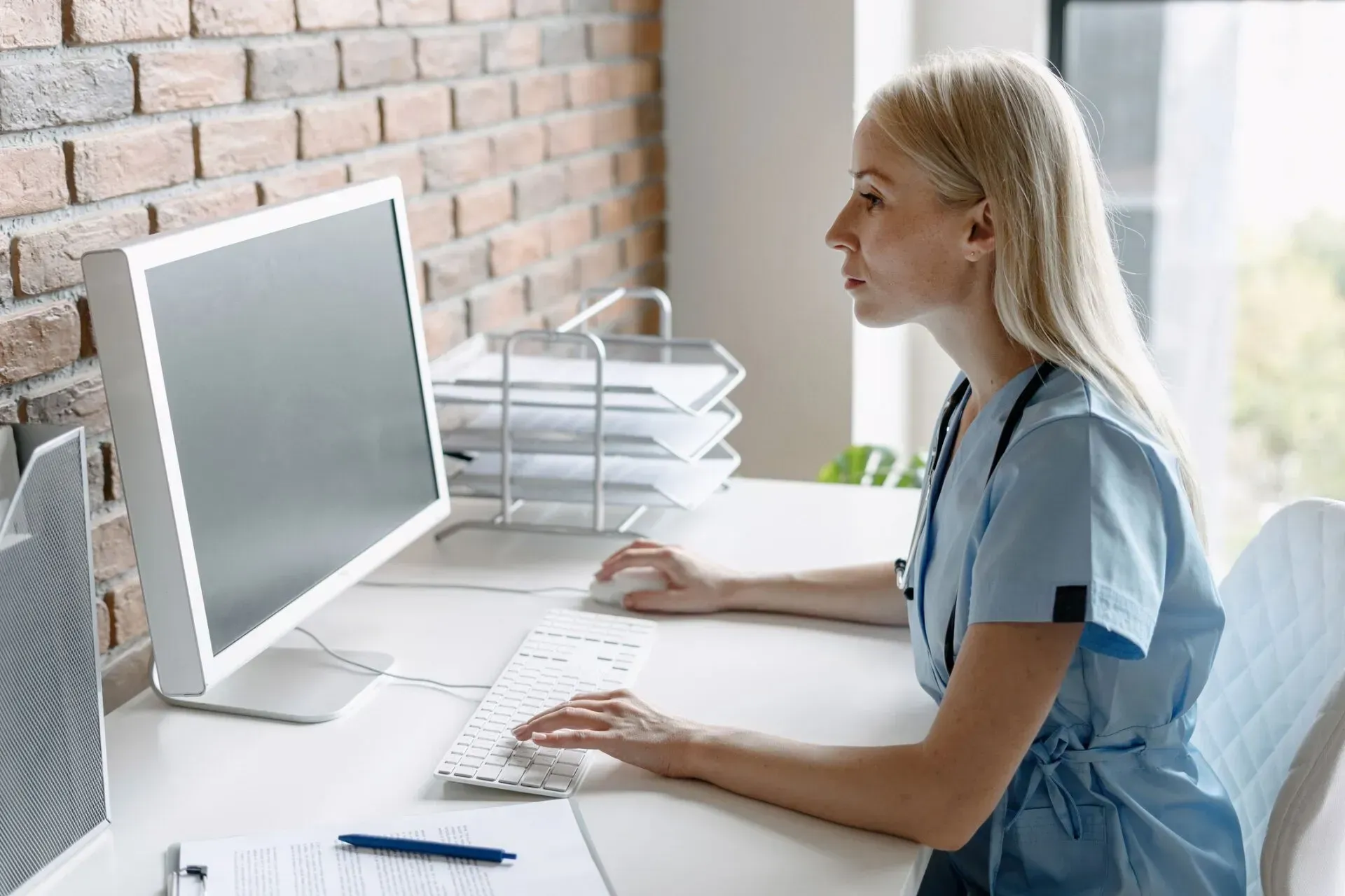 Working At Computer