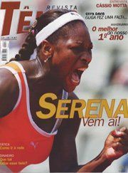 Serena williams is on the cover of a magazine.