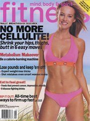A woman in a bikini is on the cover of a magazine.