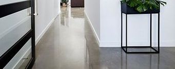 polished concrete floor in Grand Rapids home entryway