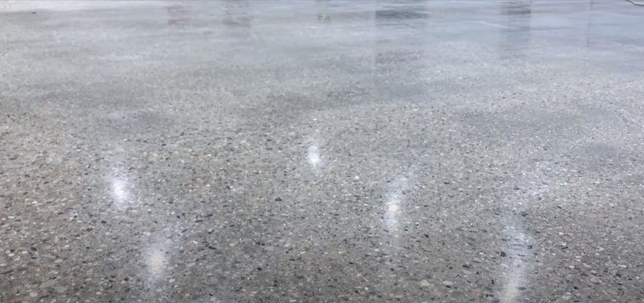 Close-up of polished concrete with a premium concrete sealer finish.