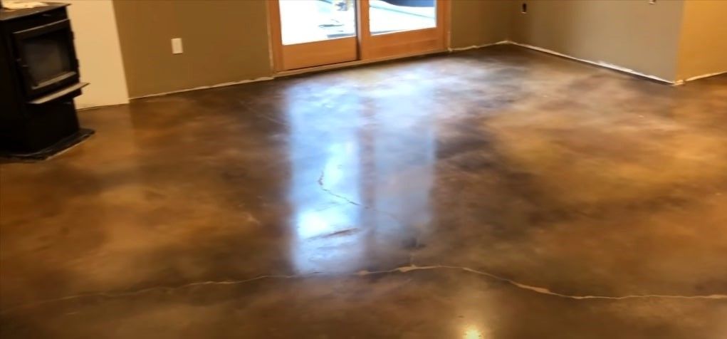 Expertly stained concrete floor for a vibrant, sophisticated look.