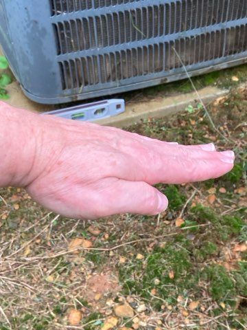 unlevel base for the condenser unit 